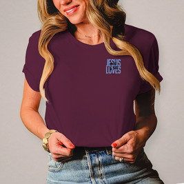 Damen T-Shirt Jesus loves you & me