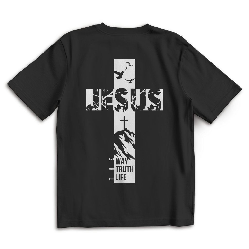 Oversize T-Shirt „Jesus – Der Weg, die Wahrheit und das Leben“ | Christliches Shirt