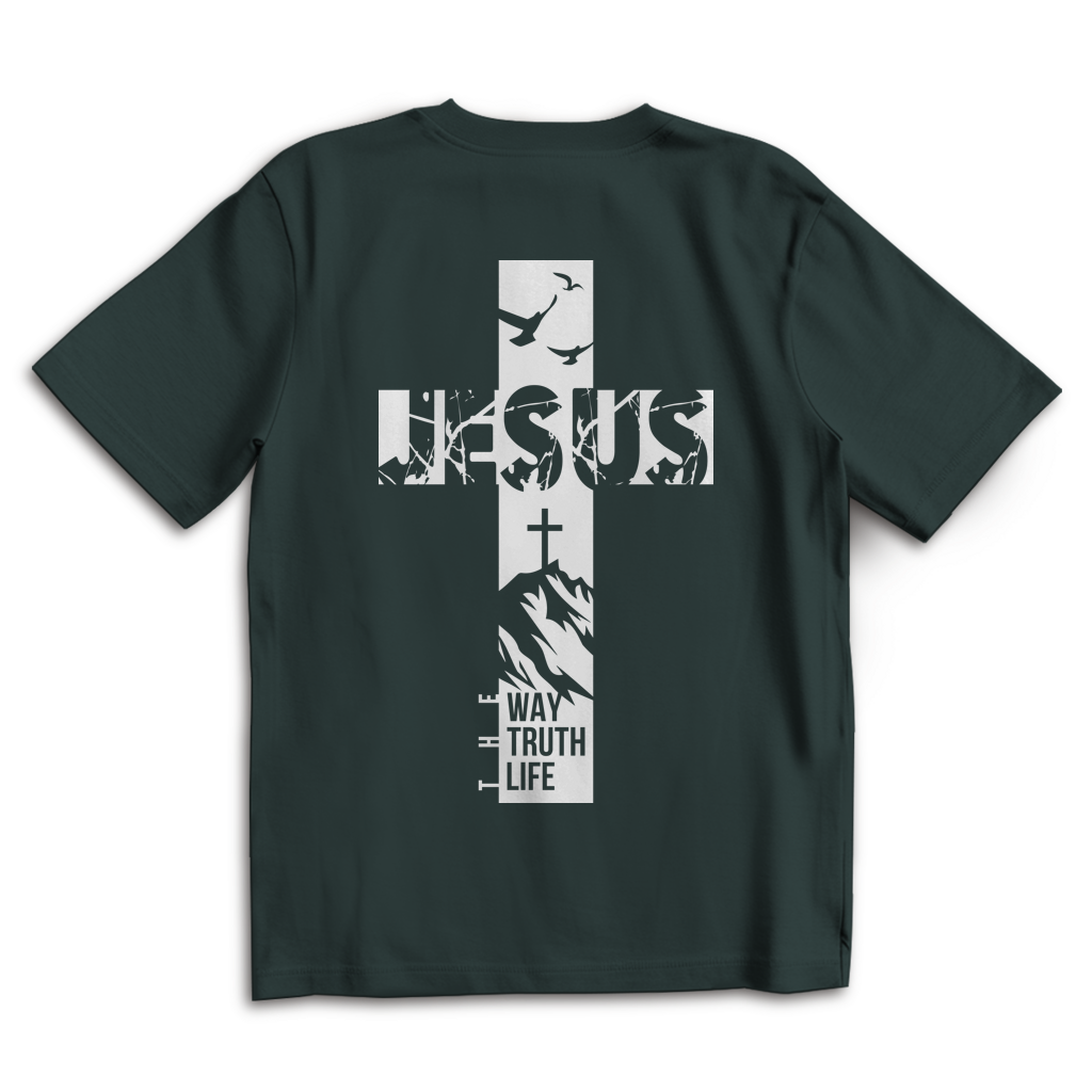 Oversize T-Shirt „Jesus – Der Weg, die Wahrheit und das Leben“ | Christliches Shirt