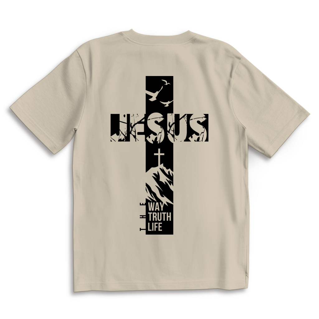 Oversize T-Shirt „Jesus – Der Weg, die Wahrheit und das Leben“ | Christliches Shirt