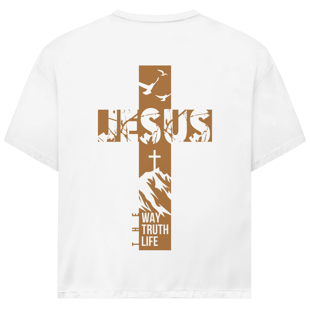Oversize T-Shirt „Jesus – Der Weg, die Wahrheit und das Leben“ | JJ Streetwear