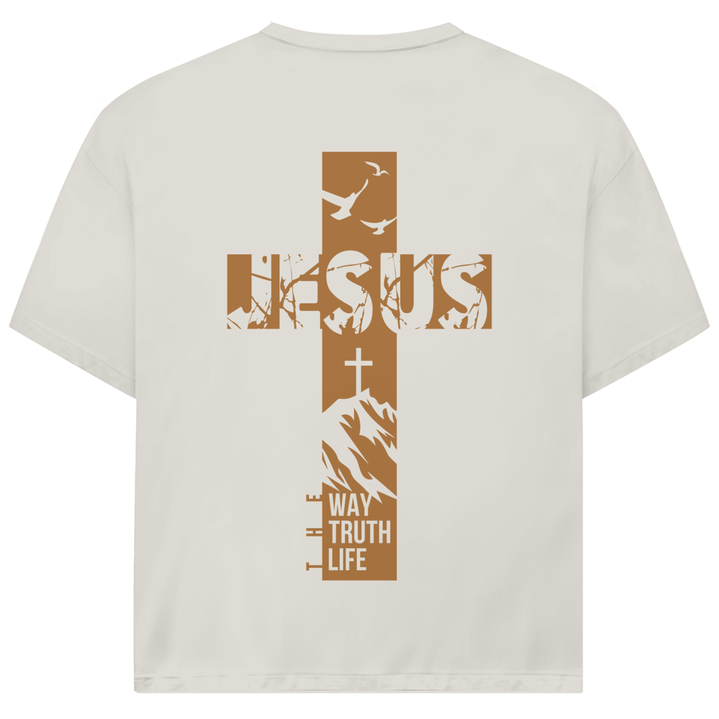 Oversize T-Shirt „Jesus – Der Weg, die Wahrheit und das Leben“ | JJ Streetwear