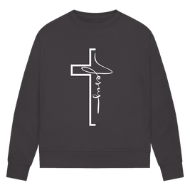 Jesus Cross Sweatshirt Damen – Christliches Bio Sweatshirt