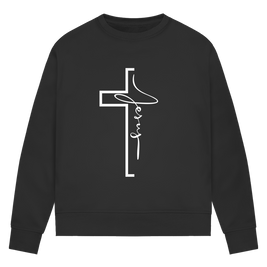 Jesus Cross Sweatshirt Damen – Christliches Bio Sweatshirt