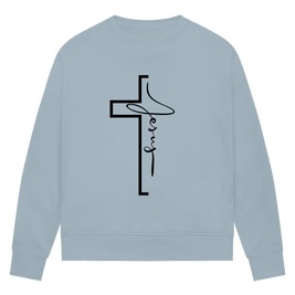 Jesus Cross Sweatshirt Damen – Christliches Bio Sweatshirt