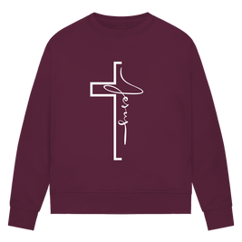 Jesus Cross Sweatshirt Damen – Christliches Bio Sweatshirt