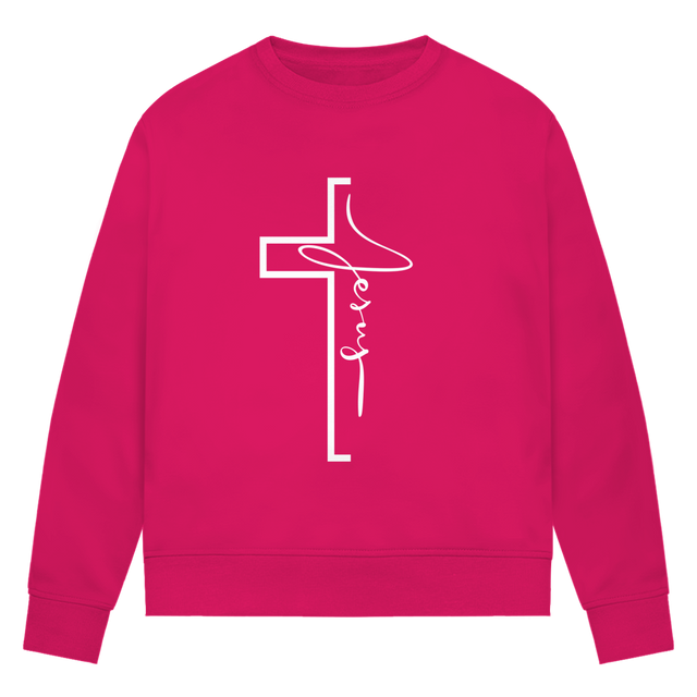 Jesus Cross Sweatshirt Damen – Christliches Bio Sweatshirt