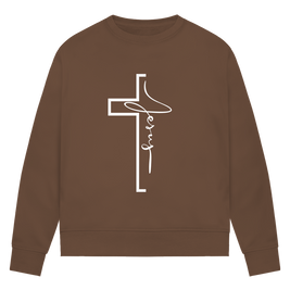 Jesus Cross Sweatshirt Damen – Christliches Bio Sweatshirt