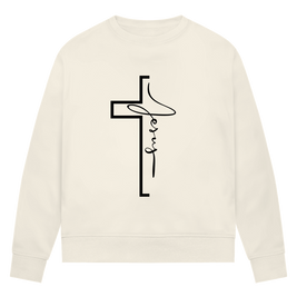 Jesus Cross Sweatshirt Damen – Christliches Bio Sweatshirt