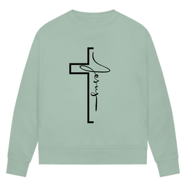 Jesus Cross Sweatshirt Damen – Christliches Bio Sweatshirt