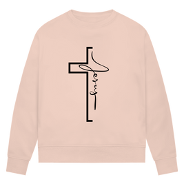 Jesus Cross Sweatshirt Damen – Christliches Bio Sweatshirt