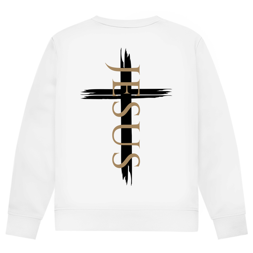 Herren Sweatshirt Jesus Kreuz (schwarz)