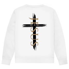 Herren Sweatshirt Jesus Kreuz (schwarz)