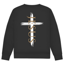 Herren Sweatshirt Jesus Kreuz (schwarz)