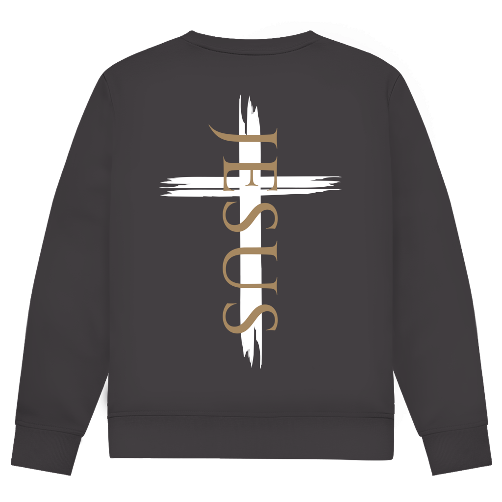 Herren Sweatshirt Jesus Kreuz (schwarz)