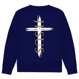 Herren Sweatshirt Jesus Kreuz (schwarz)