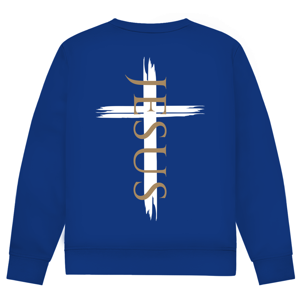 Herren Sweatshirt Jesus Kreuz (schwarz)