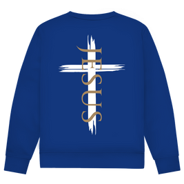 Herren Sweatshirt Jesus Kreuz (schwarz)