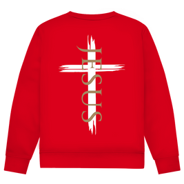 Herren Sweatshirt Jesus Kreuz (schwarz)