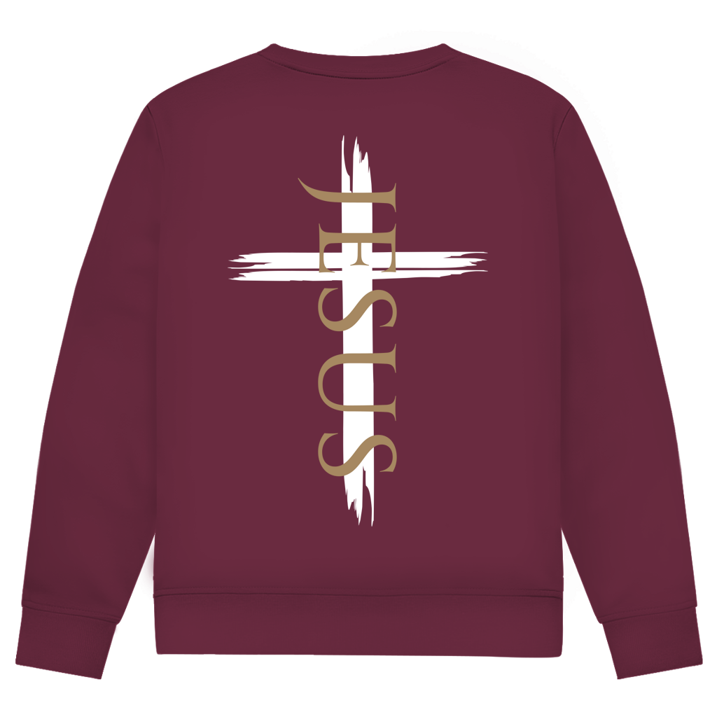 Herren Sweatshirt Jesus Kreuz (schwarz)