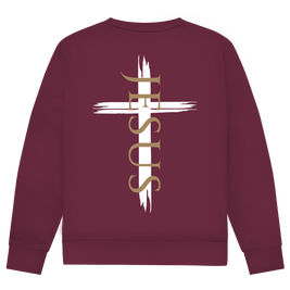 Herren Sweatshirt Jesus Kreuz (schwarz)
