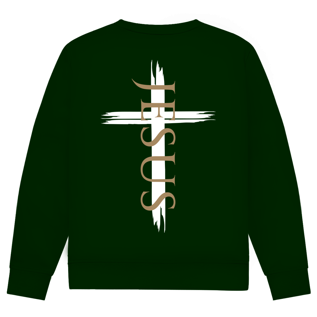 Herren Sweatshirt Jesus Kreuz (schwarz)