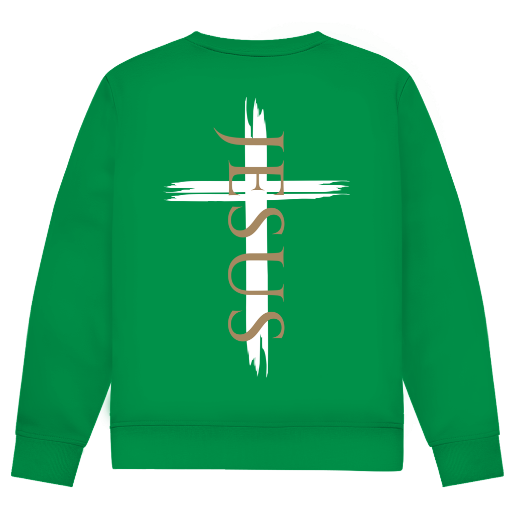 Herren Sweatshirt Jesus Kreuz (schwarz)