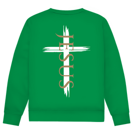 Herren Sweatshirt Jesus Kreuz (schwarz)