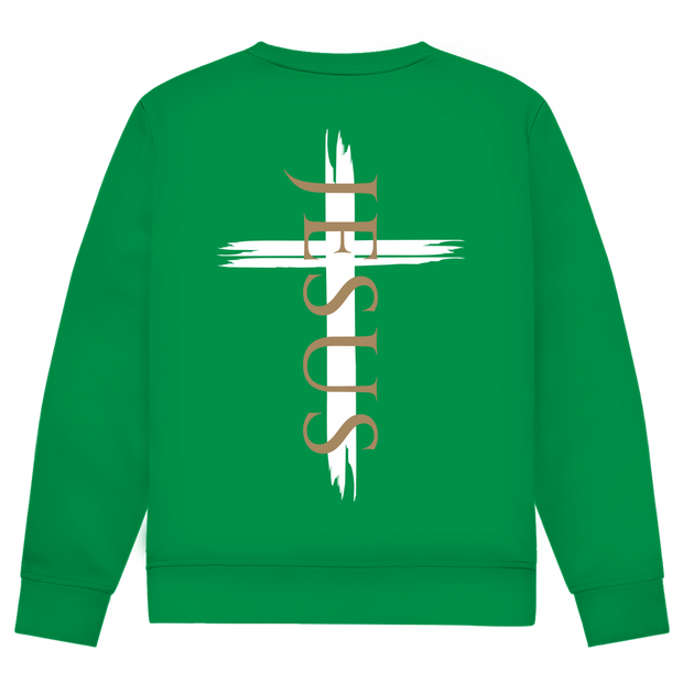 Herren Sweatshirt Jesus Kreuz (schwarz)