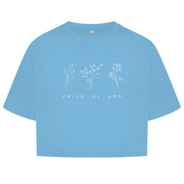 Christliches Damen Oversize Crop Top „Child of God“ – Faith Shirt
