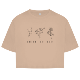 Christliches Damen Oversize Crop Top „Child of God“ – Faith Shirt