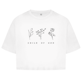 Christliches Damen Oversize Crop Top „Child of God“ – Faith Shirt