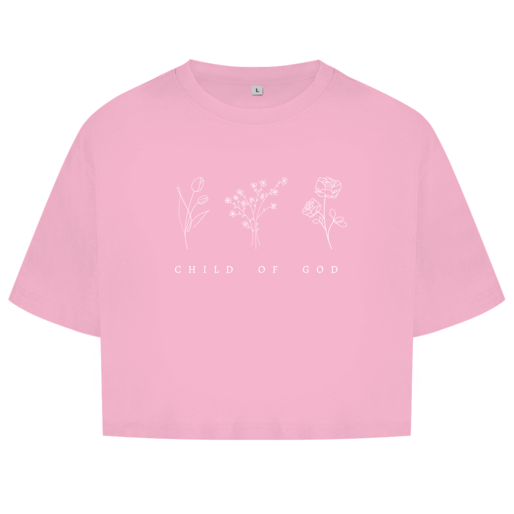 Christliches Damen Oversize Crop Top „Child of God“ – Faith Shirt