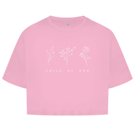 Christliches Damen Oversize Crop Top „Child of God“ – Faith Shirt