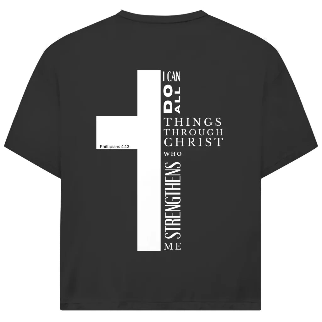 Cross Oversize T-Shirt | Philippians 4:13 | Vorder- & Rückendruck | JJ Streetwear