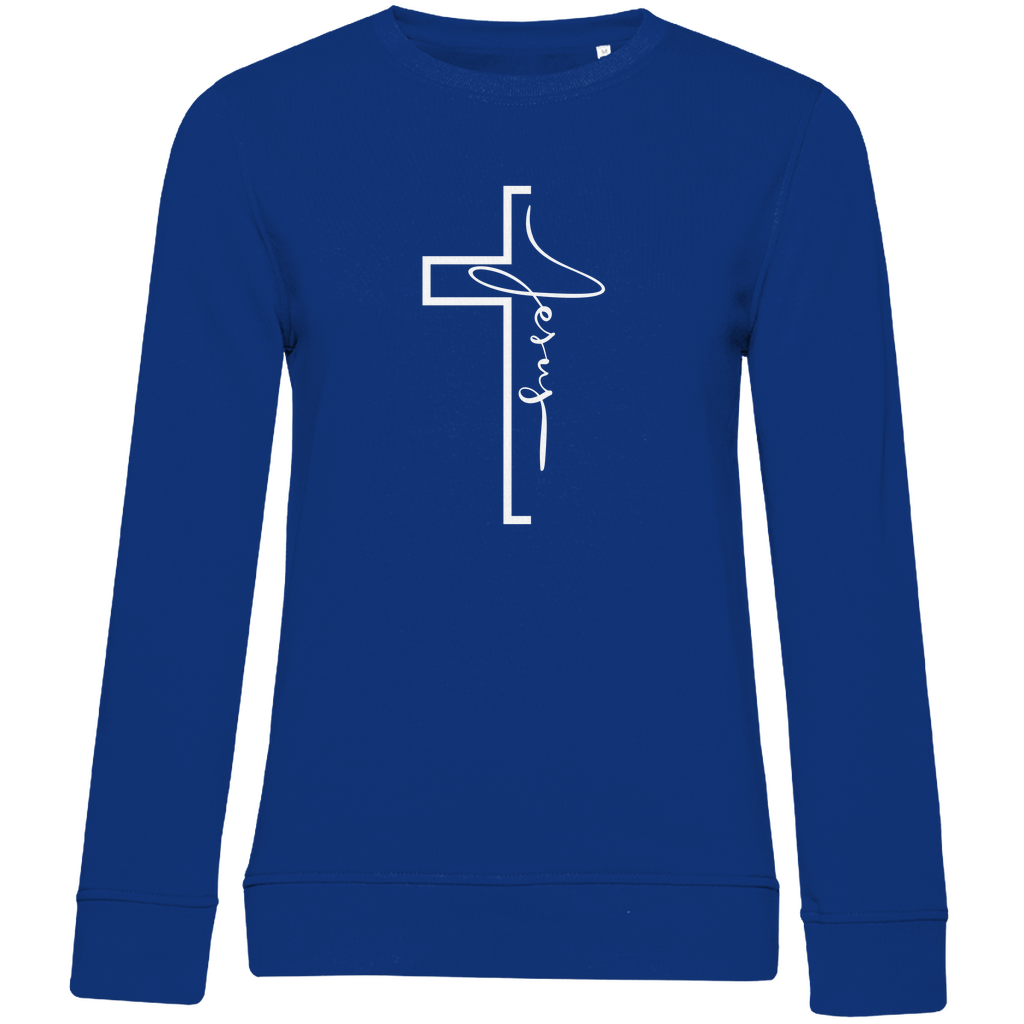 Damen Premium Bio Sweatshirt "Jesus Cross" - by-grace.store