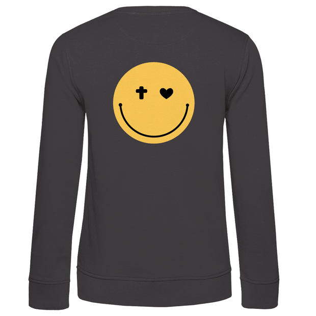 Damen Premium Bio Sweatshirt "Smiley" - by-grace.store