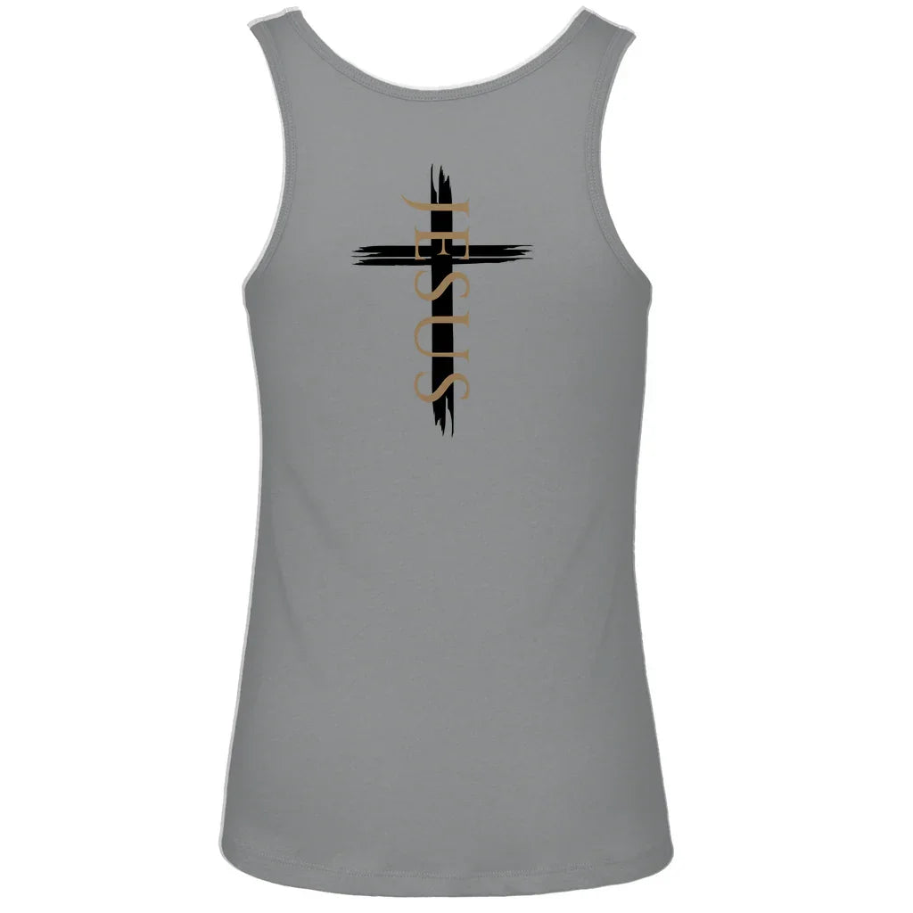 Damen Premium Organic Tank Top Jesus Kreuz (schwarz) - by-grace.store