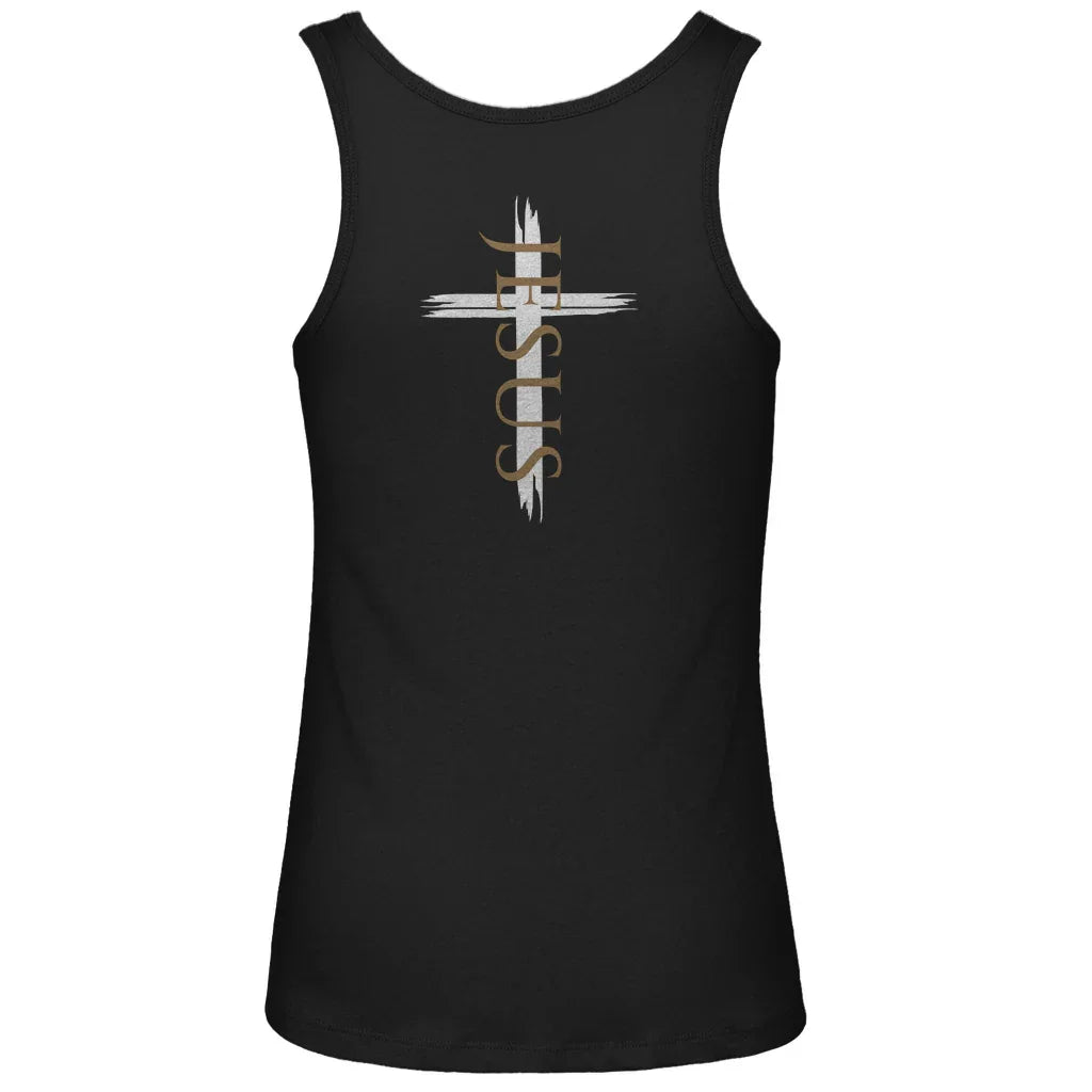 Damen Premium Organic Tank Top Jesus Kreuz (schwarz) - by-grace.store
