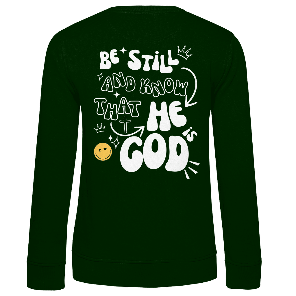 Damen Premium Bio Sweatshirt "He is God" - by-grace.store