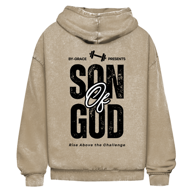 Oversize Washed Hoodie "Son of God" - by-grace.store