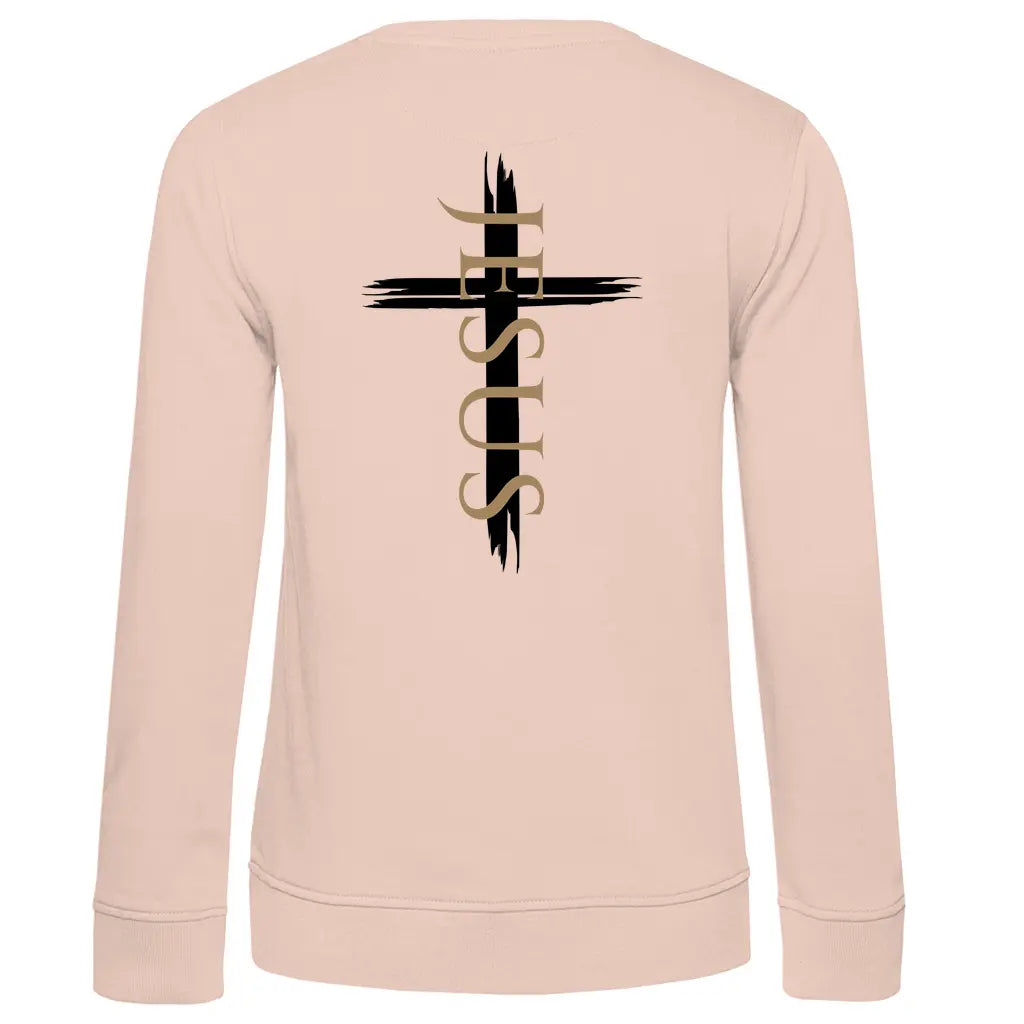 Damen Premium Bio Sweatshirt "Jesus Kreuz" - by-grace.store