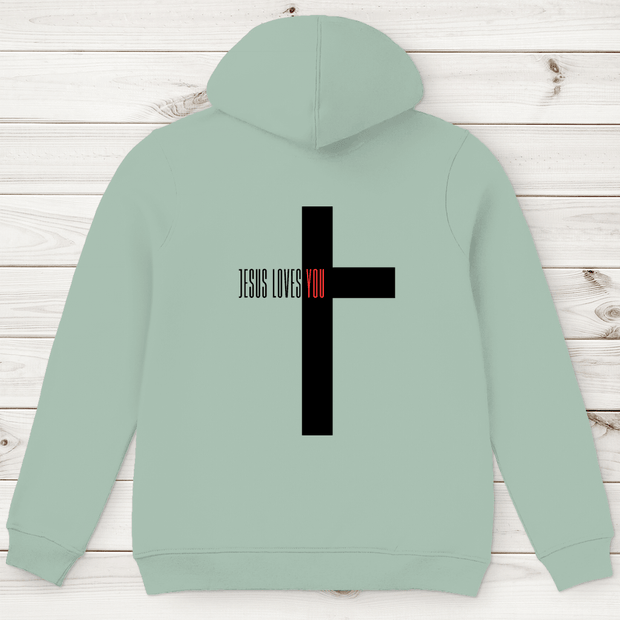 Herren Premium Bio Hoodie "Jesus loves you" - by-grace.store