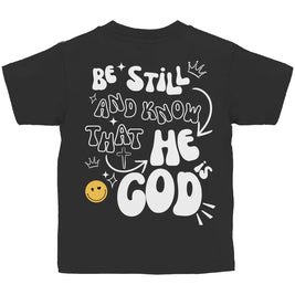 Kinder T-Shirt „He is God“ – Christliches Basic Shirt für Jungen & Mädchen | byGraceStore