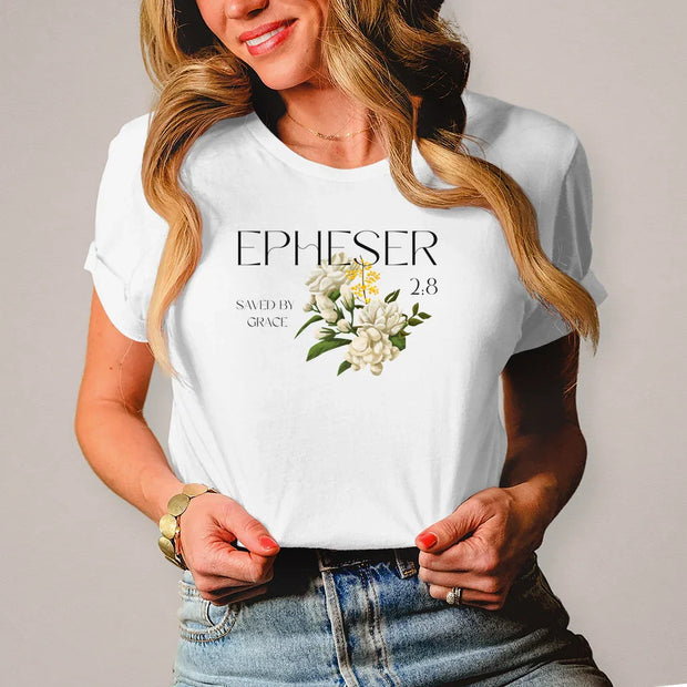 Damen T-Shirt "Saved" - by-grace.store