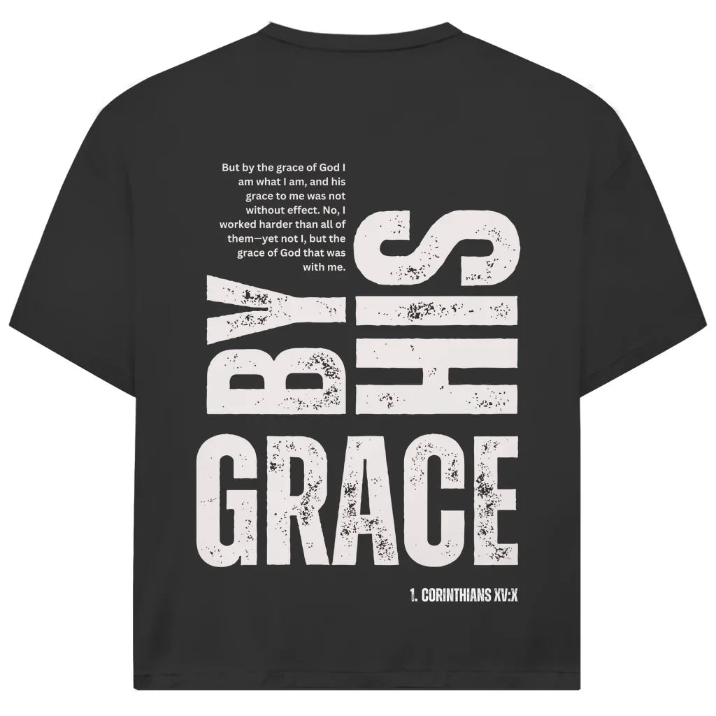 By His Grace Oversize T-Shirt | Bibelvers 1. Korinther 15:10 | JJ Streetwear