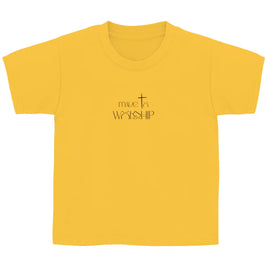 Kinder T-Shirt „Made to Worship“ – Christliches Musik-Shirt mit Kreuz & Klaviertasten | byGraceStore