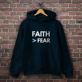 Herren Hoodie Faith > Fear – Christlicher Hoodie mit Glaubensbotschaft | by-grace.store