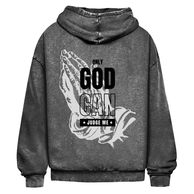Oversize Washed Hoodie "Judge me" - by-grace.store