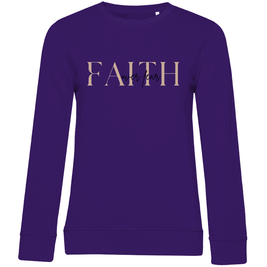 Damen Premium Bio Sweatshirt "Faith over Fear" - by-grace.store